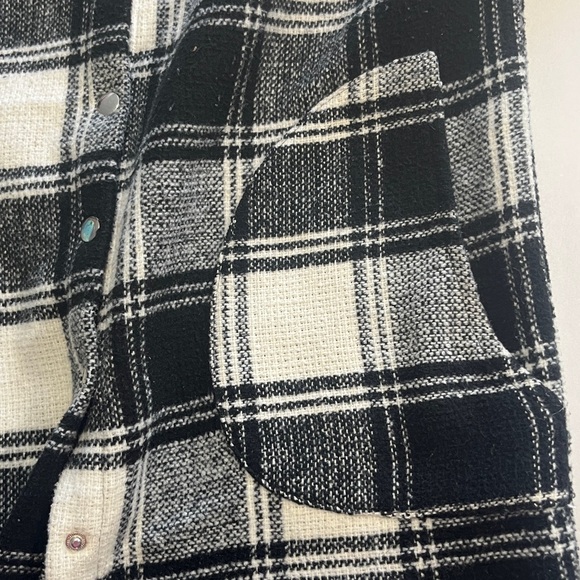 Audrey Black White Checks Shirt Tail Jacket Dress - Picture 7 of 15